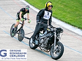 2018 05 22 OffeneRennbahn Steher IGOR BD201851  Michael Alborn mit Schrittmacher Dino Rey, Steher, Offene Rennbahn Oerlikon Saison 2018 am 22 May, 2018 in Offene Rennbahn Oerlikon, Oerlikon, Schweiz, Photo Credit CuPNet Photo Peter Mettler : Bahnoval, Bahnrennen, Offene Rennbahn Oerlikon, Radrennen, Velo, Velodrome Oerlikon